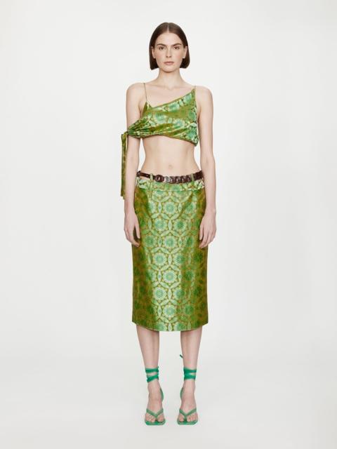 CHRISTOPHER ESBER Palmira Leather Belted Midi Skirt