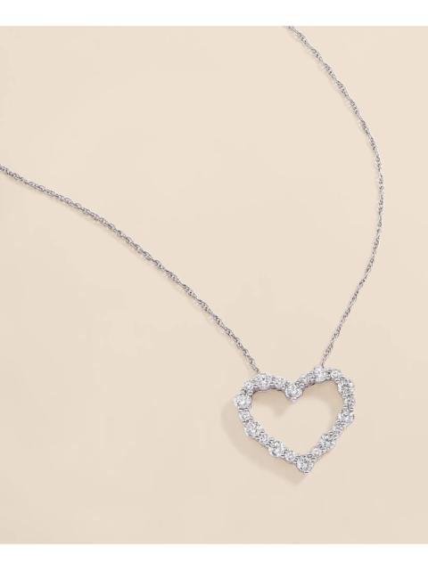 Brooks Brothers 1 CT. Lab-Grown Diamond 14k White Gold Heart Pendant Necklace