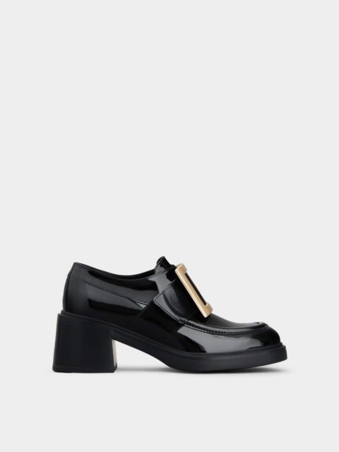 Roger Vivier Viv' Rangers Metal Buckle Loafers in Patent Leather