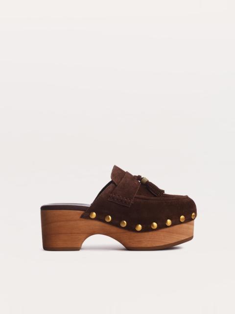 rag & bone Maisie Italian Suede Studded Platform Clogs
