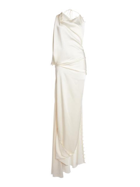 Victoria Beckham Rouleaux Detail Sleeveless Gown ivory
