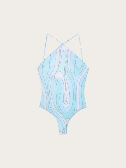 PUCCI MARMO PRINT CROSS STRAP SWIMSUIT