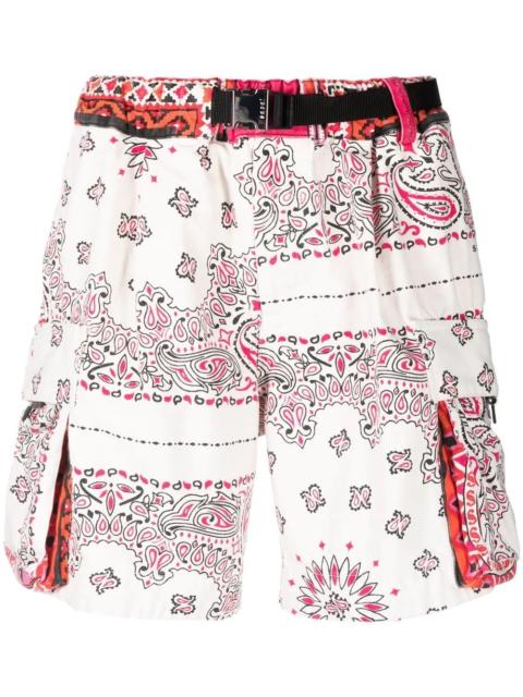 sacai bandana-print cargo shorts