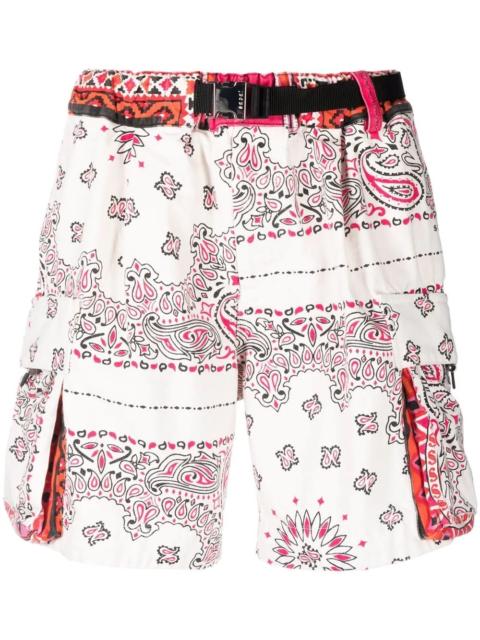 bandana-print cargo shorts