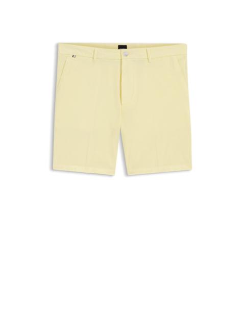 BOSS MODERN-FIT SHORTS IN STRETCH-COTTON TWILL