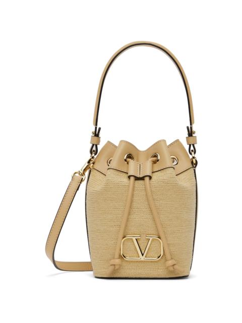 Valentino Beige VLogo Mini Bucket Bag