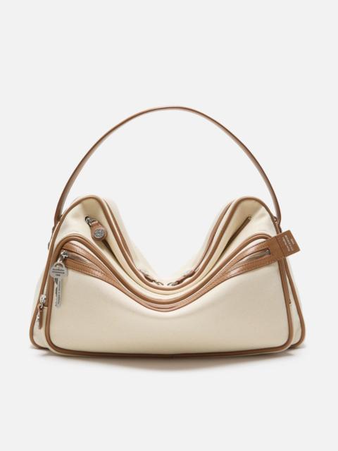 Acne Studios Camero Camera Canvas Bag - Cream beige/brown