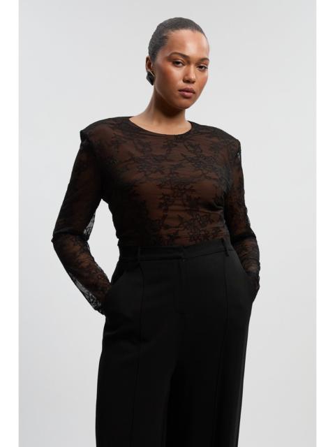 KAREN MILLEN Plus Size Lace Long Sleeve Bodysuit