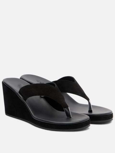 ANCIENT GREEK SANDALS Charys suede wedge thong sandals