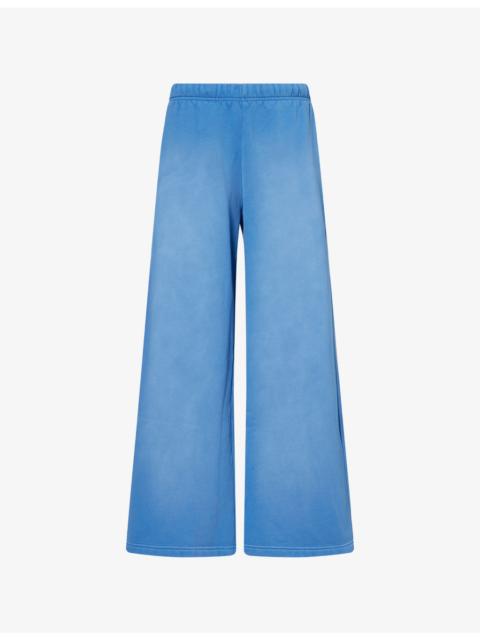GOOD AMERICAN Straight-Leg Fleece Cotton-Jersey Jogging Bottoms