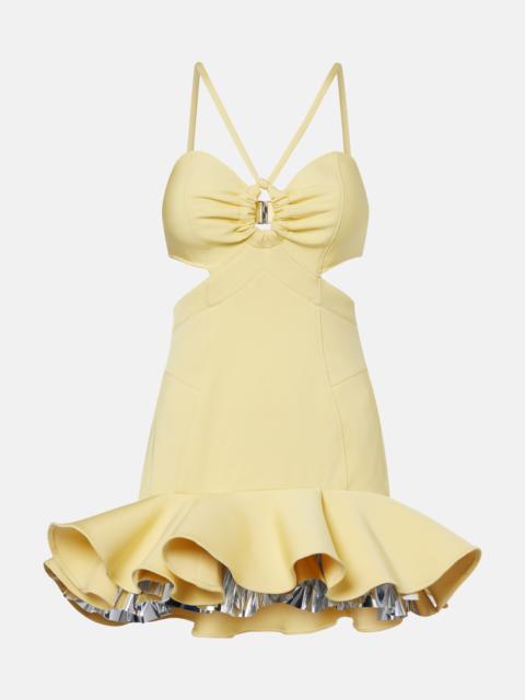 rabanne Cutout layered ruffled minidress