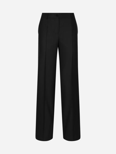 Flared wool pants