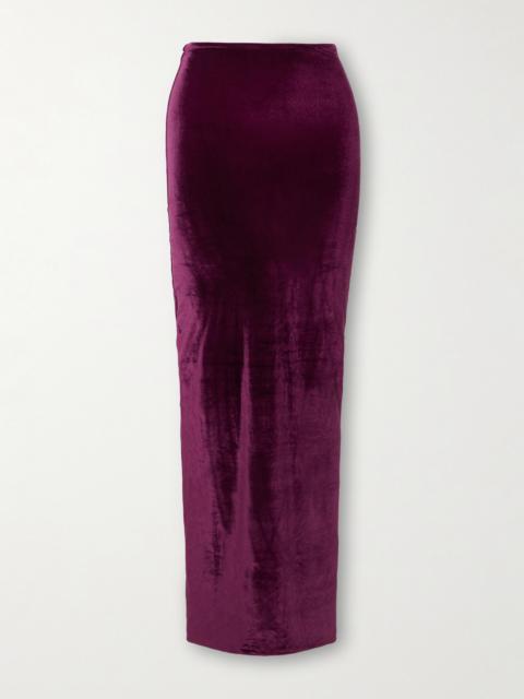 MAYGEL CORONEL Cavana Stretch-velvet Maxi Skirt