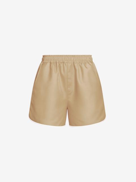 The Frankie Shop Adia Satin Boxer Shorts - Beige