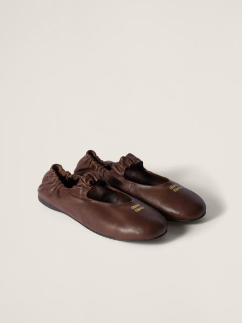 Miu Miu Ruches nappa leather loafers