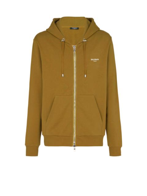 Balmain Cotton hoodie in eco-responsible cotton with flocked Balmain logo