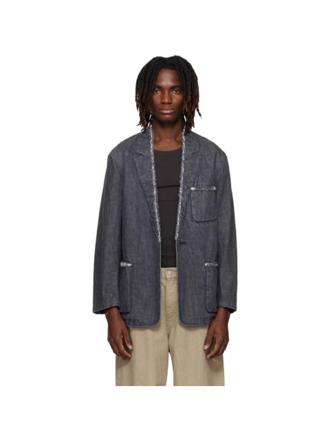 YOKE Gray Denim Cut-Off Blazer