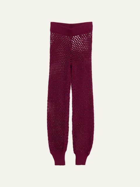 diotima Antilles Crystal Crochet Knit Jogger Pants