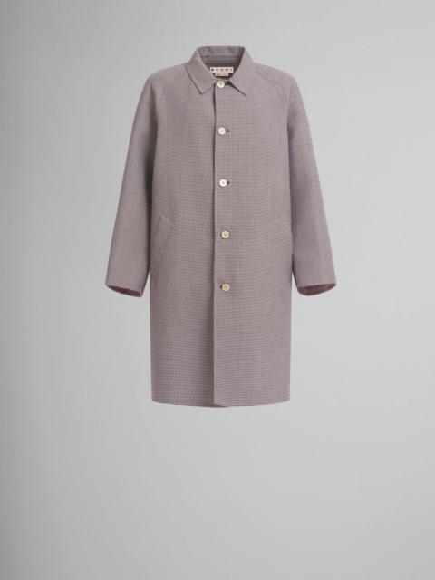 Marni BURGUNDY CHECKED WOOL SINGLE-BREASTED COAT