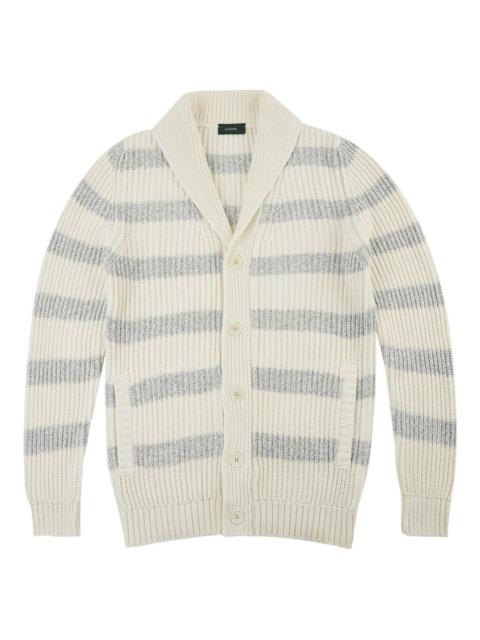 SLOWEAR striped shawl-collar cardigan
