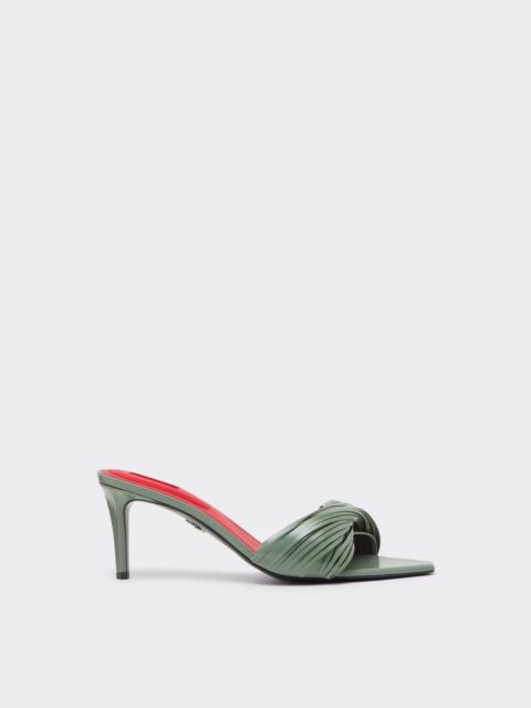 Ferrari Leather Mules with Carved Fringes