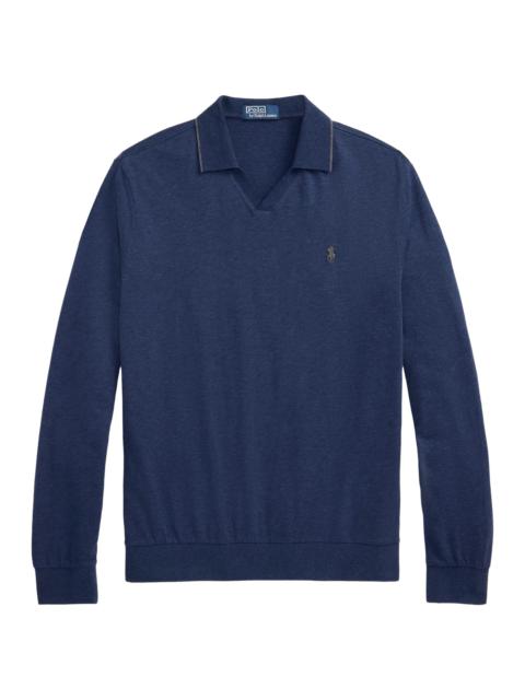 Polo Ralph Lauren Men's Textured Cotton Jersey Polo Shirt - Spring Navy Heather