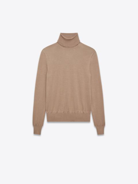 SAINT LAURENT turtleneck sweater in cashmere, wool and silk
