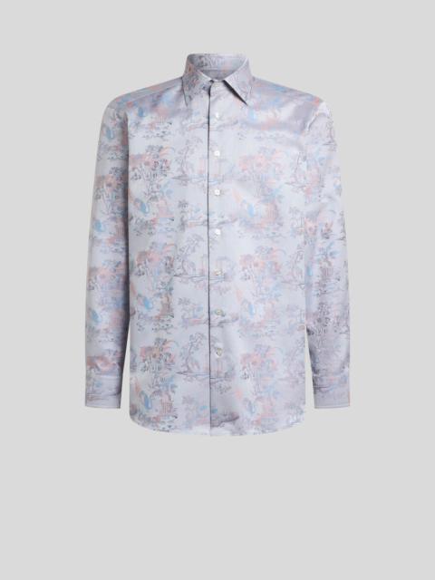 Etro COTTON JACQUARD SHIRT WITH FLOWER AND ANIMAL MOTIF