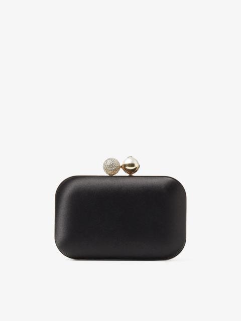 JIMMY CHOO Cloud
Black Satin Clutch Bag with Pearl and Crystal Clasp