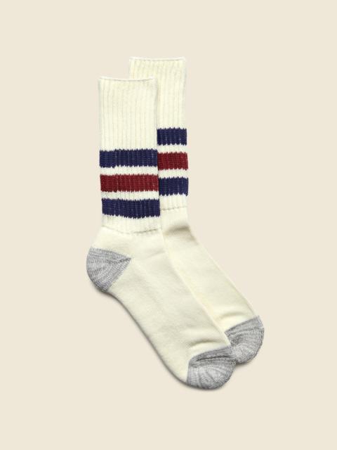 ROTOTO® Coarse Ribbed Old School Sock - Navy/Dark Red