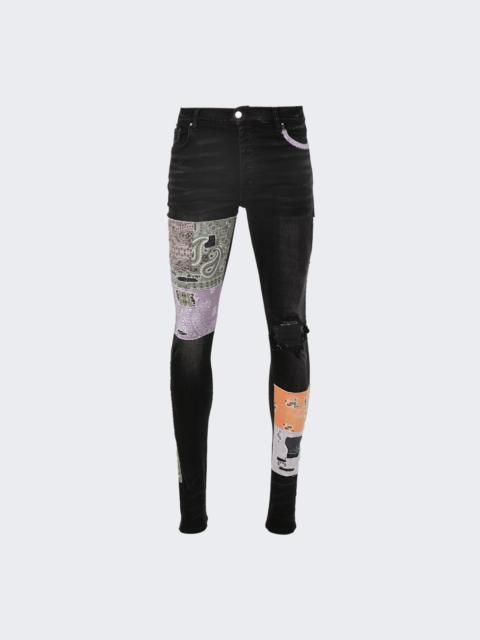 AMIRI Bandana Art Patch Jean Aged Black