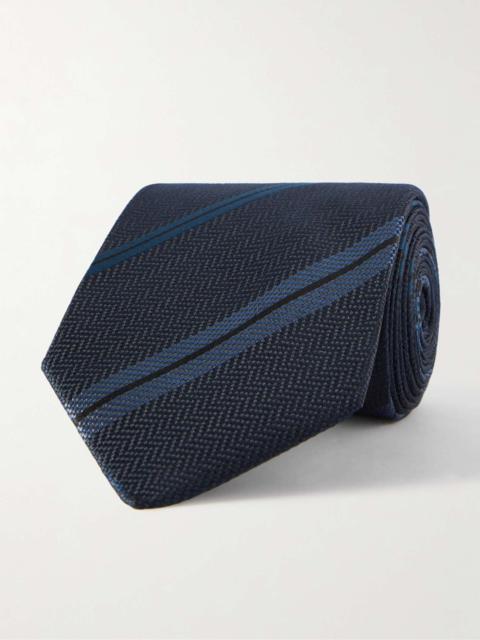 8cm Striped Silk Tie