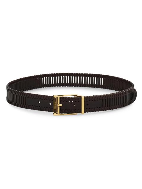 FERRAGAMO Men's Adjustable Braided Leather Belt - Moro