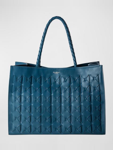 Serapian Mosaic Leather Tote Bag