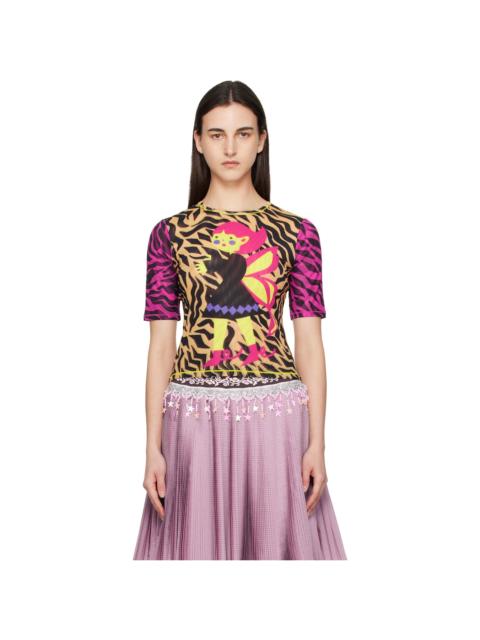 Chopova Lowena Multicolor Hairy Fairy Fitted Mesh Top