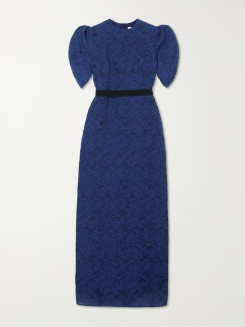 Erdem Belted Metallic Cloqué Gown