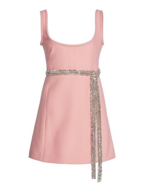 GIAMBATTISTA VALLI Slit-Detailed Crepe Mini Dress coral