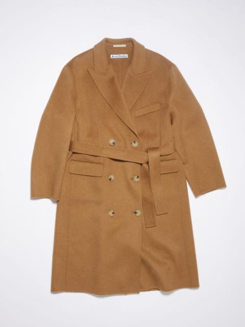 Double-breasted belted coat - Camel Beige