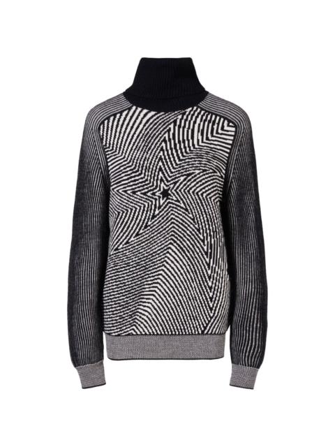 PERFECT MOMENT wavy star roll-neck jumper