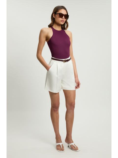 KAREN MILLEN Viscose Blend Rib Knit Racer Vest