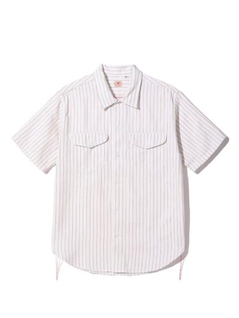 SUGAR CANE SC38699 Coke Stripe S/S Work Shirt Off White