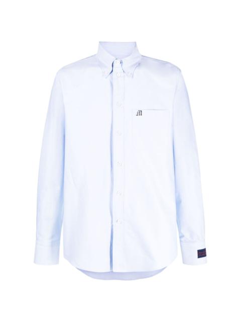 MSGM logo-appliqué cotton shirt