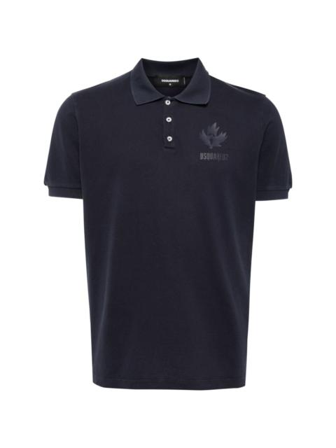 logo-print cotton polo shirt