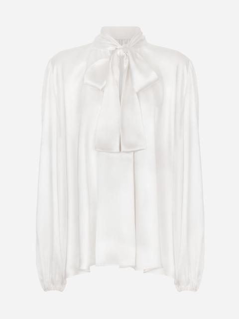 Dolce & Gabbana Silk blouse with pussy-bow