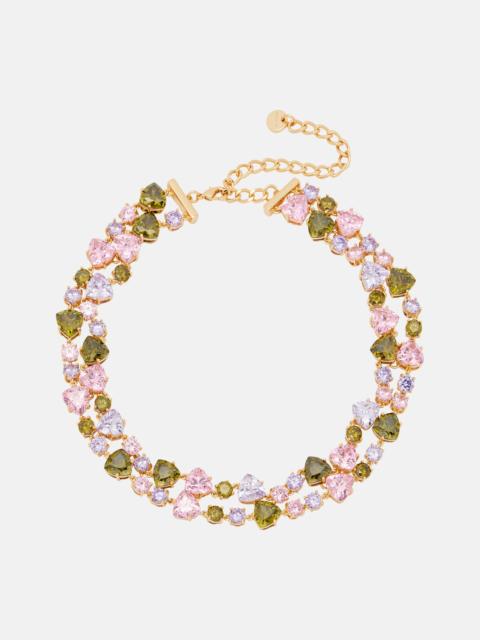 self-portrait Crystal-embellished necklace