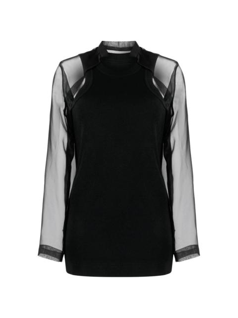 sacai layered cut-out top