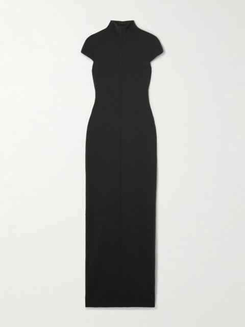 SOLACE LONDON Lang stretch-crepe gown Black