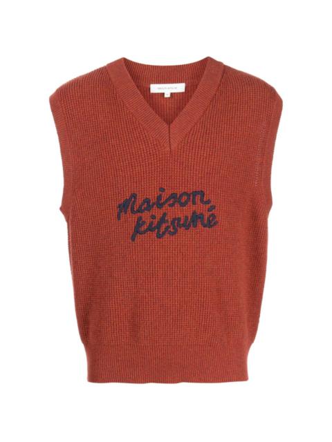 Maison Kitsuné logo-embroidered wool vest