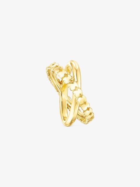 TOUS 18K gold vermeil Straight cross Ring