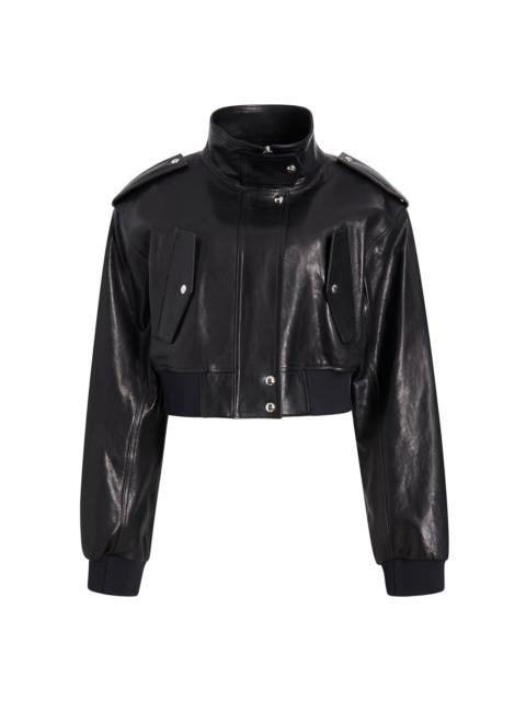KHAITE Kember Leather Moto Jacket black